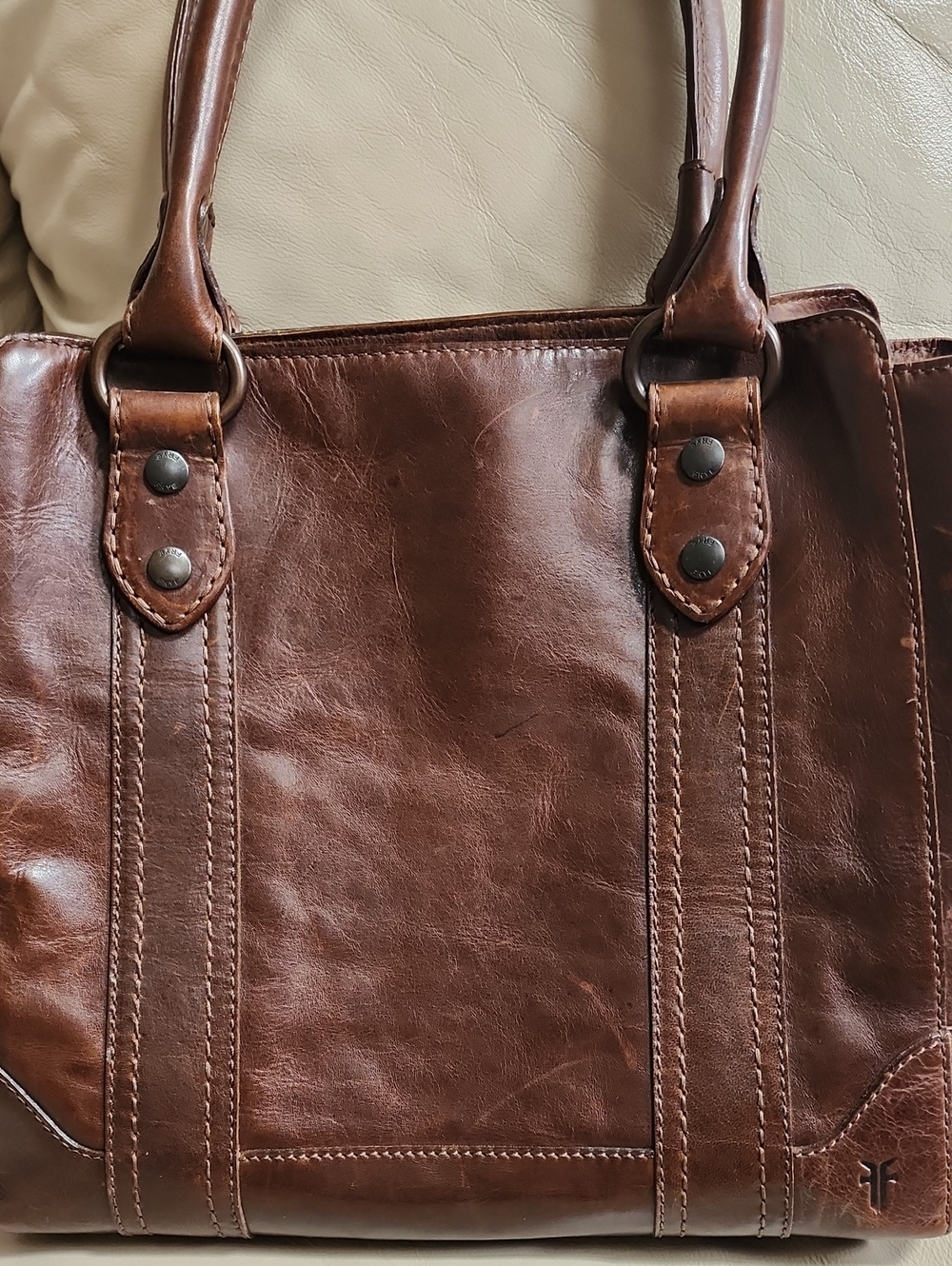 Frye Women's Melissa Brown Leather Tote Bag Preowned
